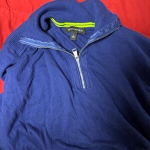Banana Republic Men's Zip-Up Sweater in Deep Blue
